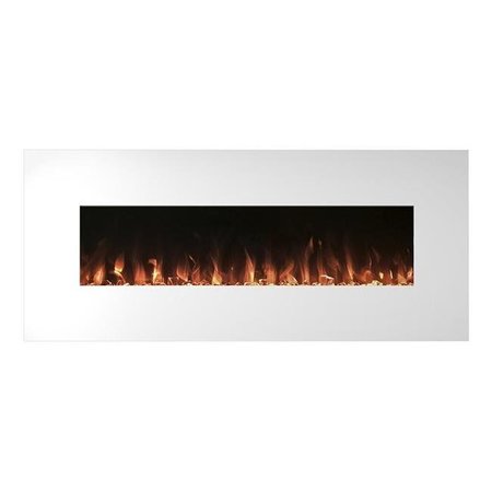 CAMBRIDGE Cambridge CAM60WMEF-2WHT 60 in. Color Changing Wall Mount Electric Fireplace; Two White CAM60WMEF-2WHT